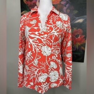 Icikuls Women's Coral Print Top